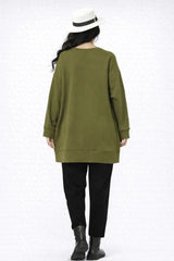 Women’s Longline Sweatshirt with Down-Shoulder Fit - ASTRON