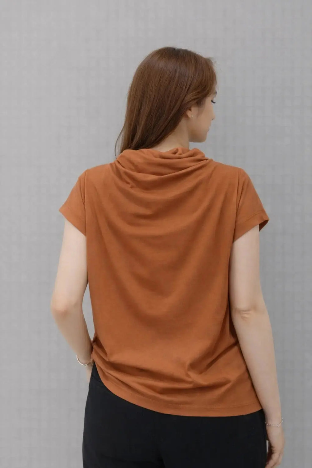 Women’s Draped Cowl Neck Casual Top - ASTRON