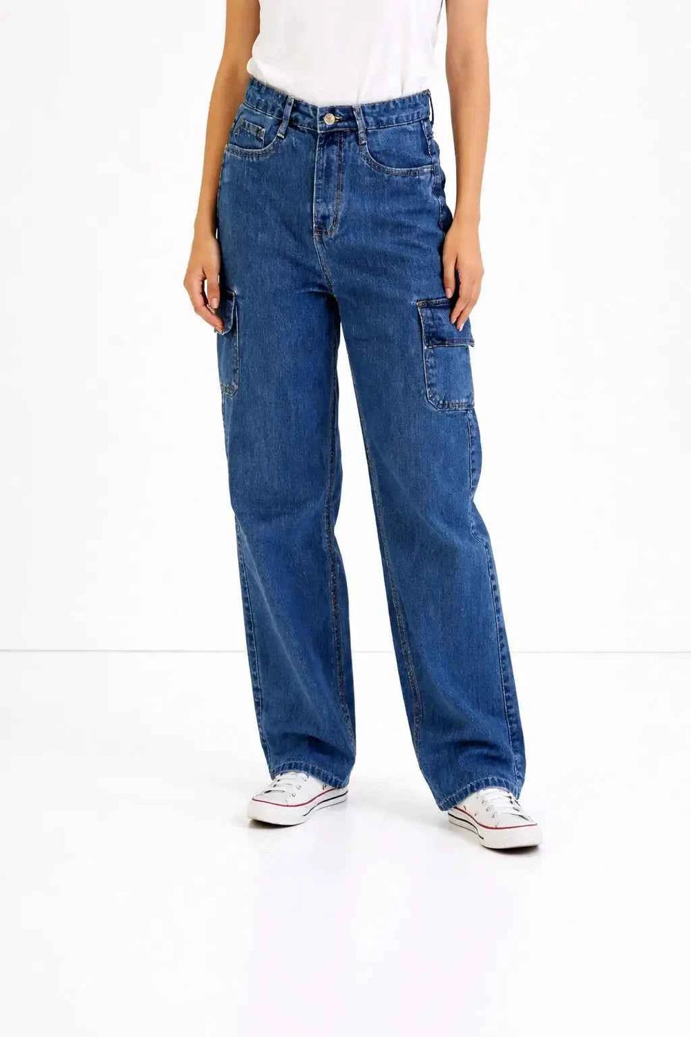Astron Women’s Cargo Denim Jeans – Street Style