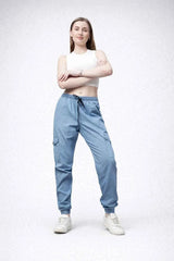 Astron – Silky Denim Cargo Jogger Jeans for Women