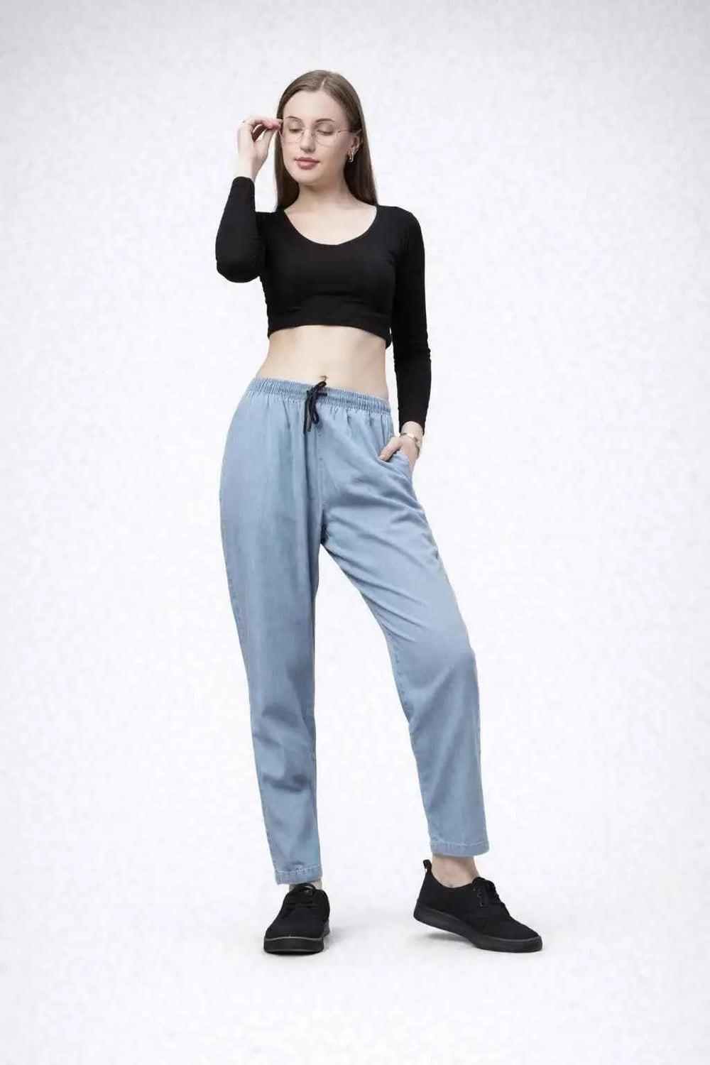 Astron – Lightweight Silky Baggy Fit Mid-Waist Jeans