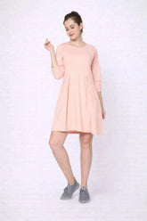Round Neck knee length Dress
