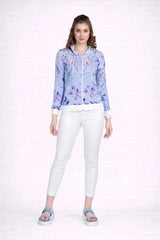 Floral Print Women's Full Sleeve Zip-through Hoodie