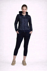Checker Print Women's Zip-through Hoodie