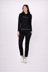 Blue Color Full Sleeve Hoodie with pant Ladies Co-ord Set
