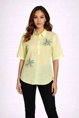 Astron –Shirt with Palm Tree Embroidery For Women