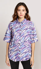 Astron – Abstract Swirl Print Shirt For Women