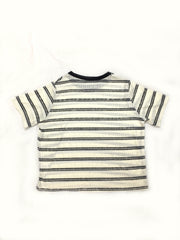 Astron - Striped Knit T-Shirt With Ribbed Crew Neckline