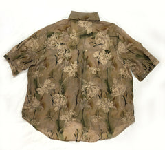 Astron - Olive Green Printed Viscose Shirt For Women