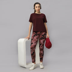 Camouflage Printed Cotton Four Way Stretched Women Track Pant.