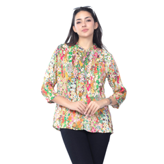 Astron – Pleated Sleeve Top for Women – Elegant Style