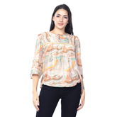 Astron – 3/4 Sleeve Printed Top for Women