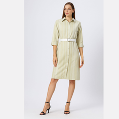 Astron - Button Front Closure Shirt Dress For Women