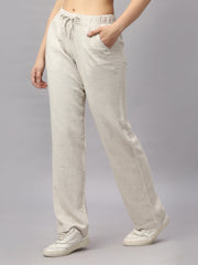 Women's Straight Fit Natural Colour Viscose Linen Pant.