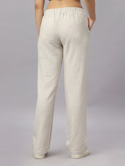 Women's Straight Fit Natural Colour Viscose Linen Pant.