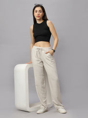 Women's Straight Fit Natural Colour Viscose Linen Pant.