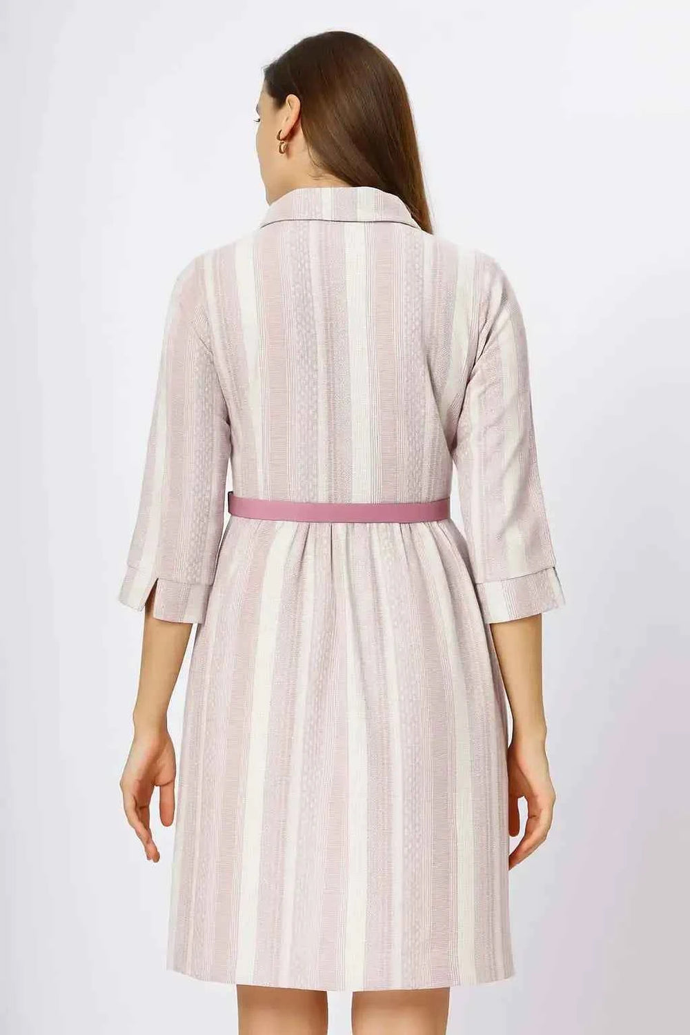 Astron - Polyester V-Neck Midi Dress For Women