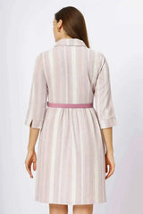 Astron - Polyester V-Neck Midi Dress For Women