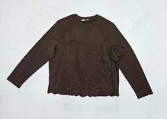 Women’s Embroidered Hem Long Sleeve Top - ASTRON