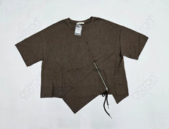 Women's Oversized Crop Top - Down-Shoulder Style - ASTRON
