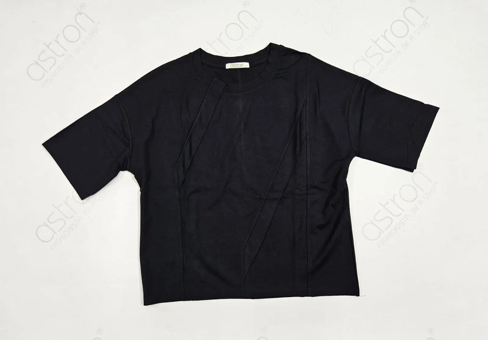 Women’s Oversized Asymmetric Panel Crop Top - ASTRON