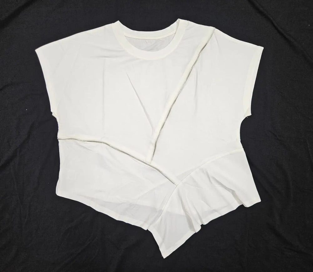 Women's Asymmetric Zip Detail Top - ASTRON