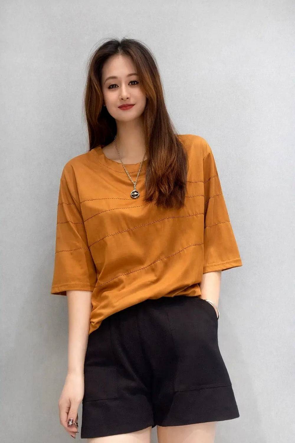 Women’s Oversized Casual Tee with Stitch Detail - ASTRON