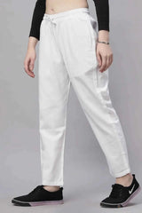 Astron – Tencel Baggy Fit Mid-Waist White Denim Jeans for Women