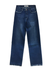 Astron High-Waisted Medium Dark Wash Straight-Leg Denim Jeans for Women