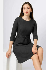 Astron - Round Neck Midi Dress For Women