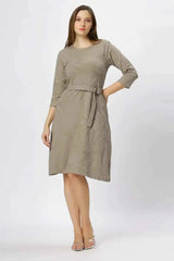Astron - Round Neck Midi Dress For Women