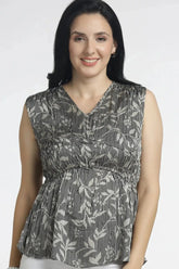 Women’s Sleeveless Printed Flared Top