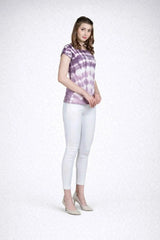 Astron – Tie-Dye Round Neck Cotton T-Shirt for Women