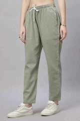 Astron – Tencel Baggy Fit Mid-Waist Pista Green Denim Jeans for Women