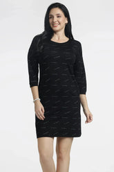 Women’s Black Printed Bodycon Dress