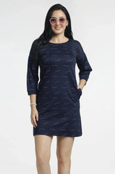 Women’s Navy Printed Bodycon Dress