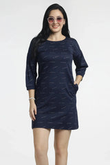 Women's Navy Bodycon Dress - Stylish and Chic Design - ASTRON