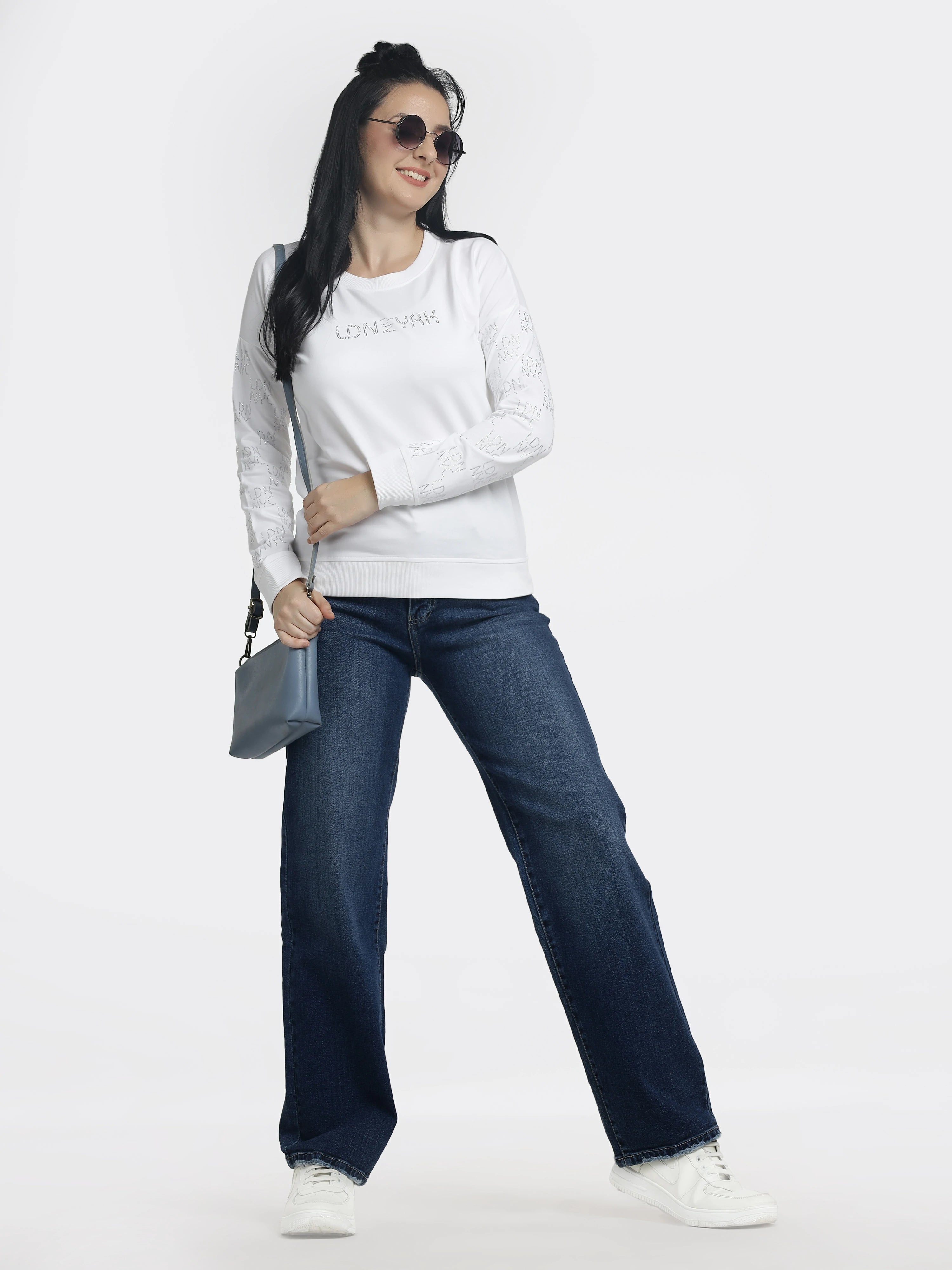 Women’s Stud/Diamond Full Sleeve Sweatshirt