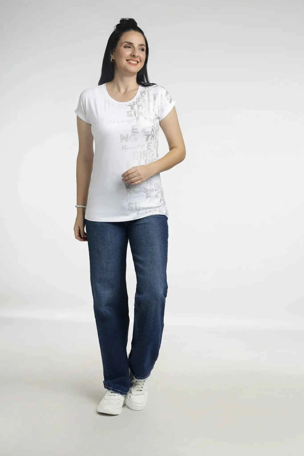Women’s Foil Printed Casual T-Shirt