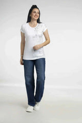 Women’s Foil Printed Casual T-Shirt