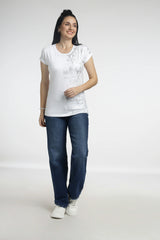 Women’s Foil Printed Casual T-Shirt