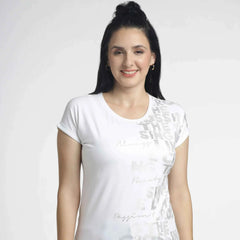 Women’s Foil Printed Casual T-Shirt