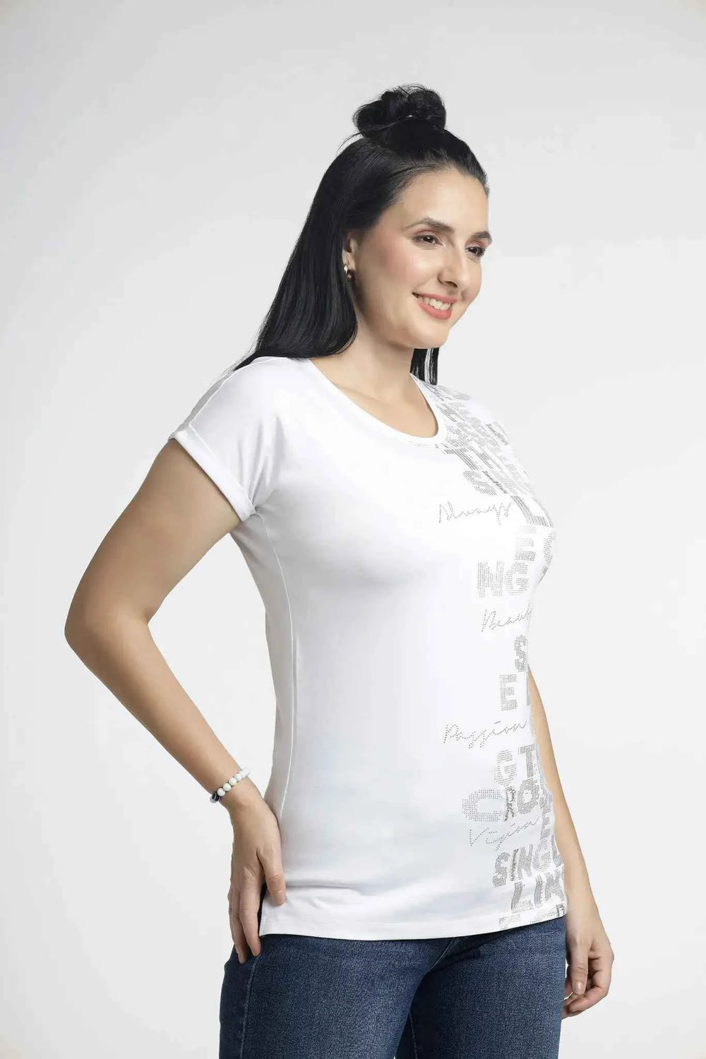 Women’s Foil Printed Casual T-Shirt