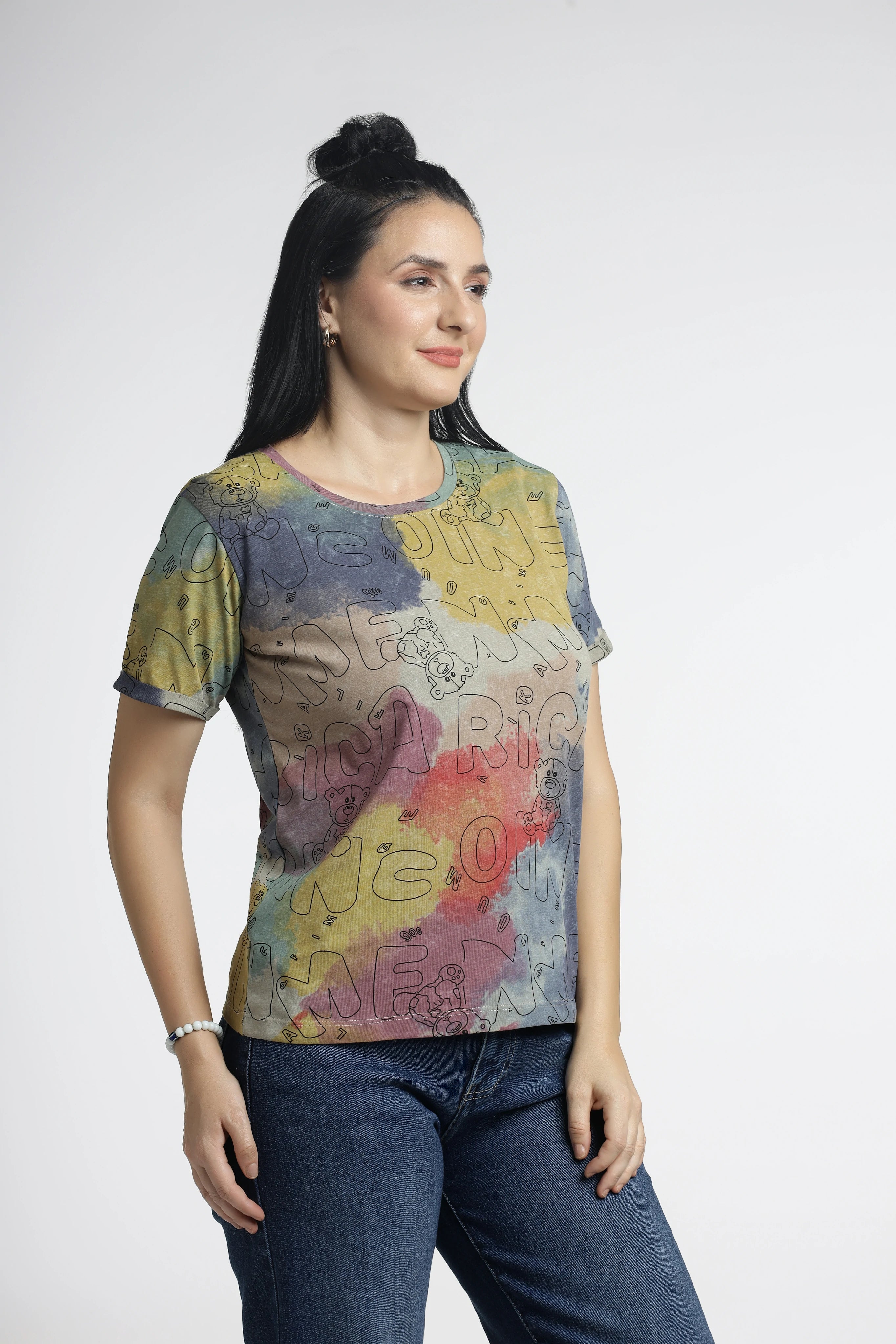 Women’s Multicolor Graphic Printed T-Shirt