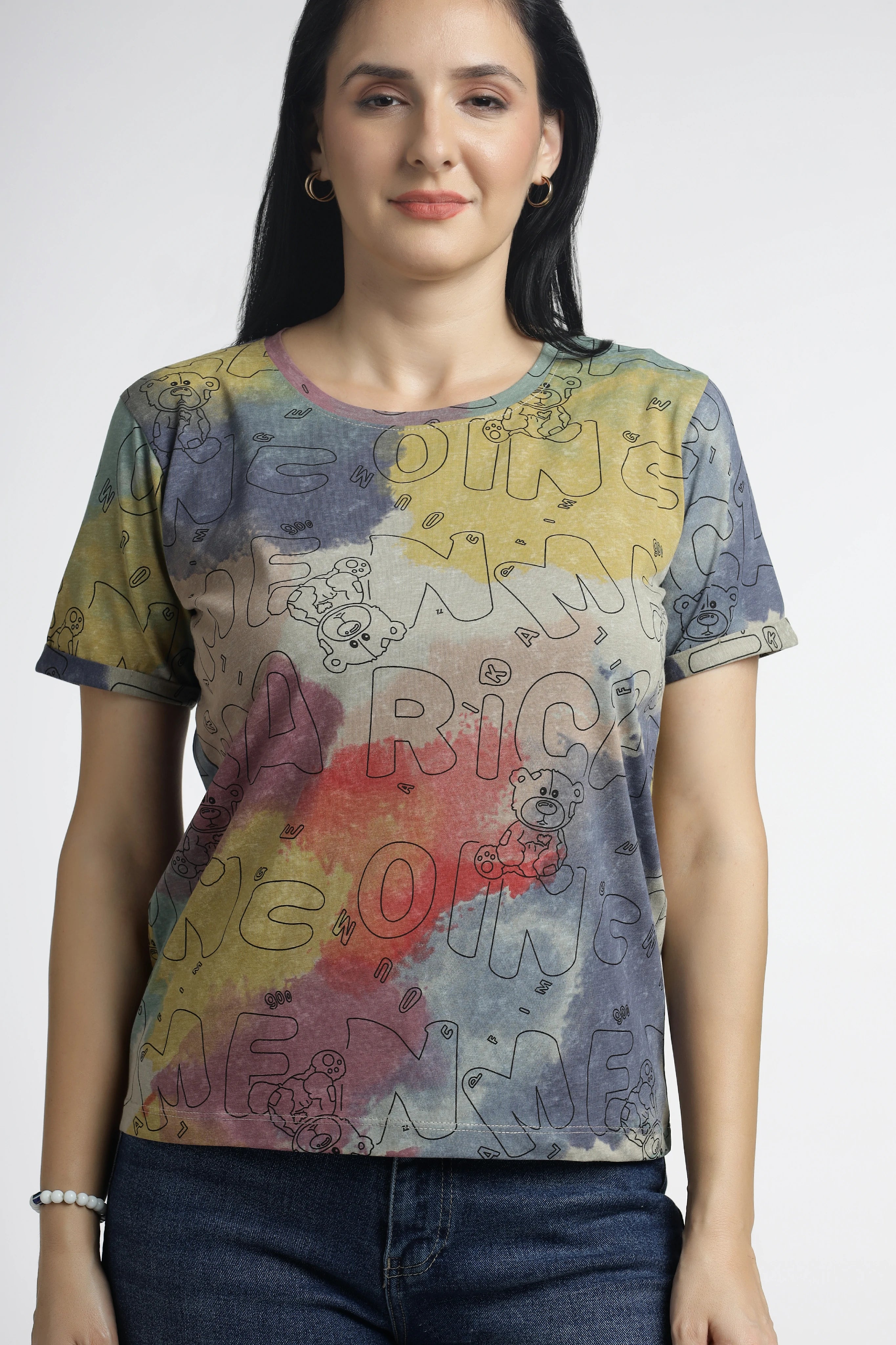 Women’s Multicolor Graphic Printed T-Shirt