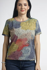 Women’s Multicolor Graphic Printed T-Shirt