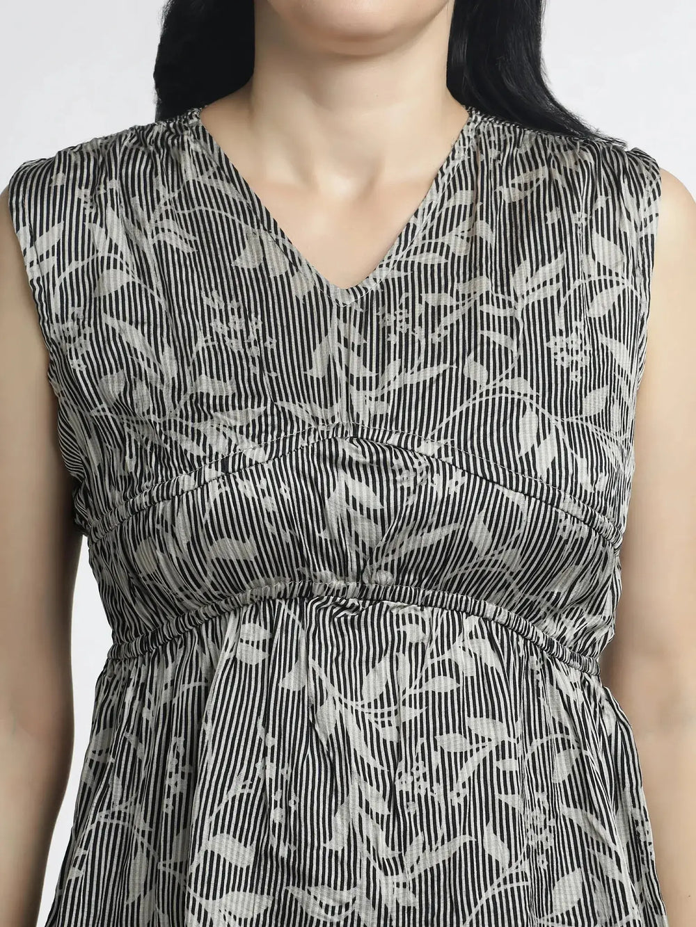 Women’s Flared Printed Top - Sleeveless Stylish Design for Everyday Wear - ASTRON