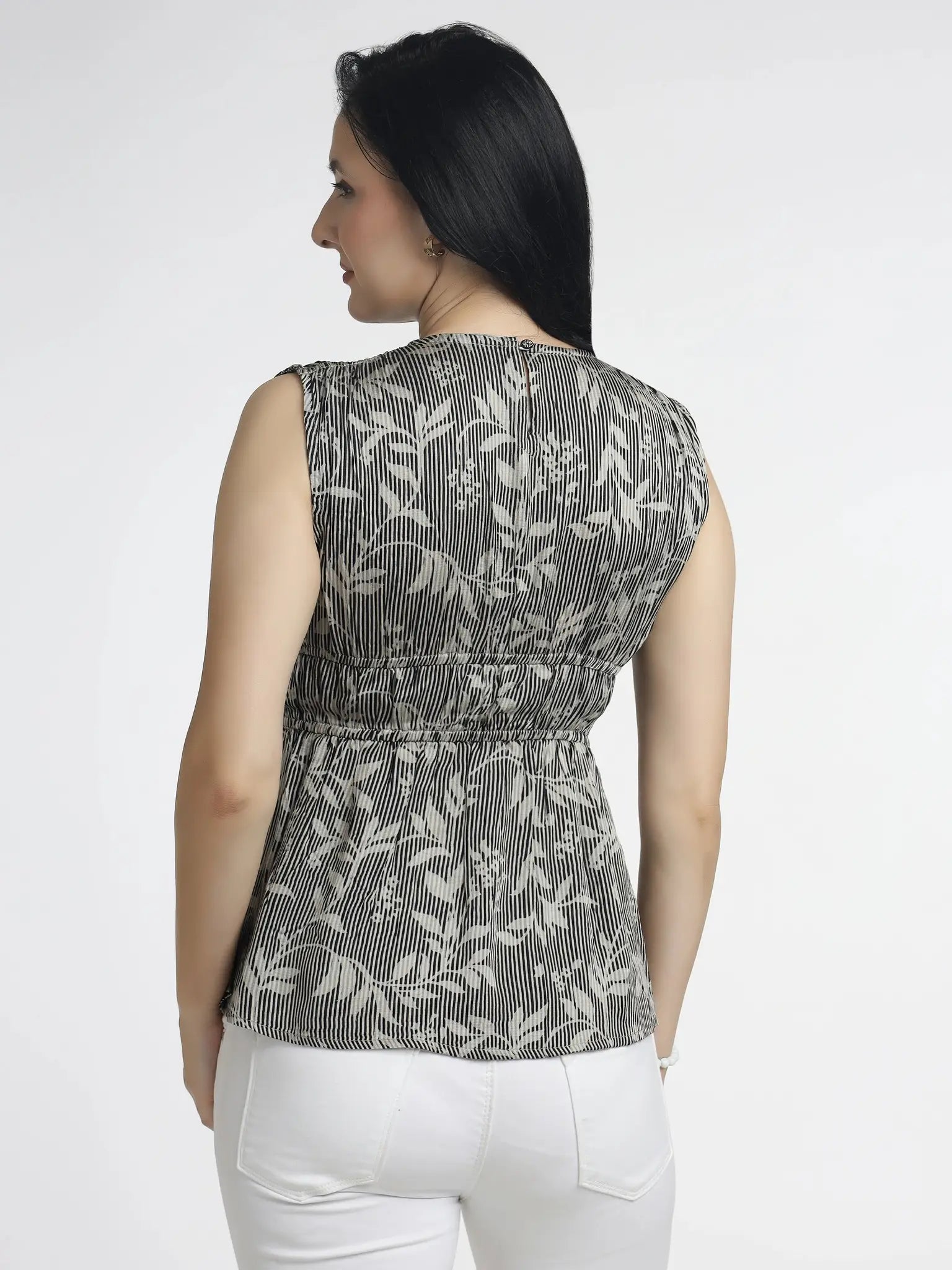 Women’s Flared Printed Top - Sleeveless Stylish Design for Everyday Wear - ASTRON