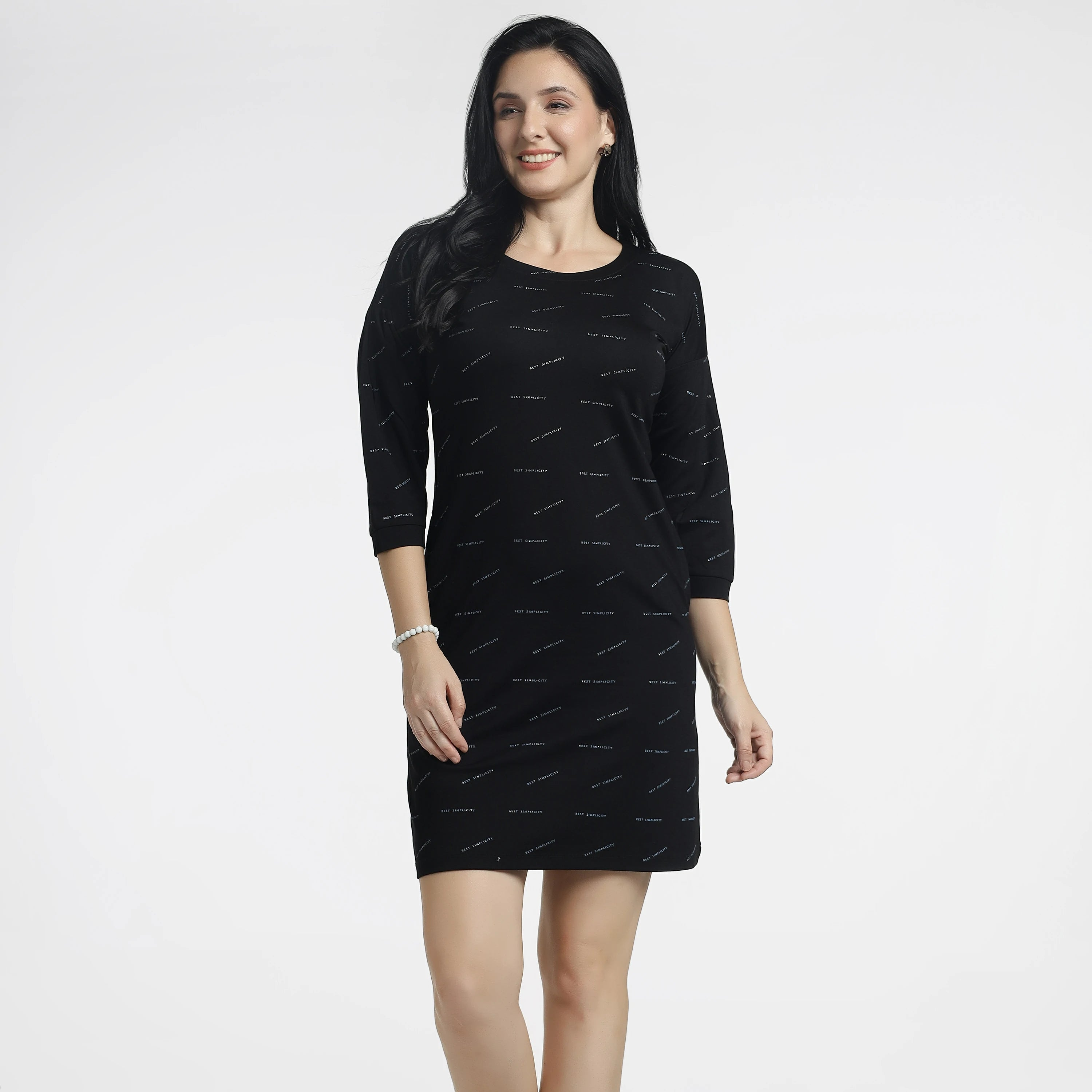 Women’s Black Printed Bodycon Dress