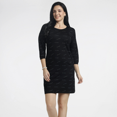 Women’s Black Printed Bodycon Dress